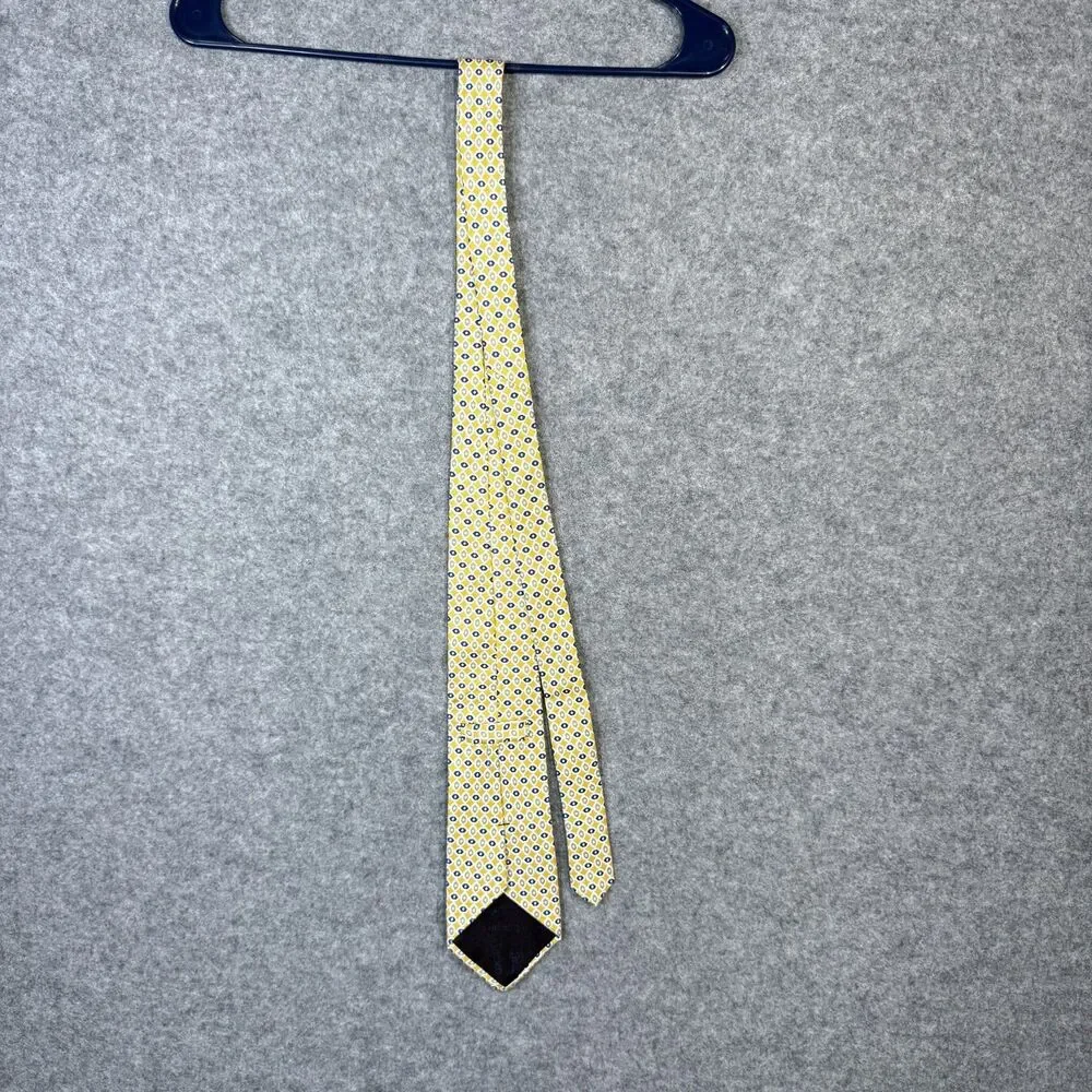 Burberry's London Pure Silk Hand Sewn Dress Tie Men's Yellow &‎ Blue Color NEW
